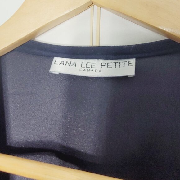 Lana Lee Petite Vintage Navy Blue Set Sleeveless Vest Matching Skirt Plus Sz 16 - Picture 4 of 16